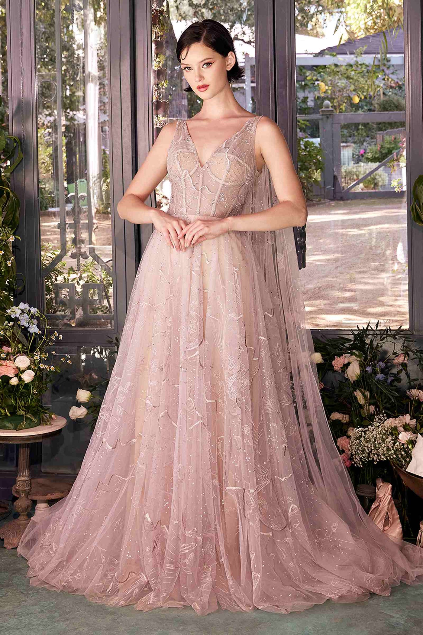 Andrea & Leo A1459 Dress Sun Moon And The Stars Embroidery Gown - Glamourous Grace