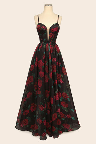 Andrea & Leo A1465 Dress Rose Print Organza Gown