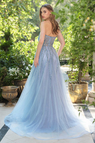 Andrea & Leo A1491 Boned Asymmetrical Sequin Bodice A-Line Formal Dress