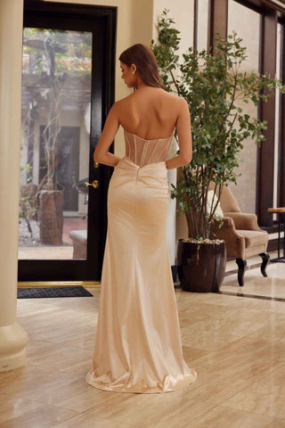Nox Anabel A1596 Strapless Beaded Dress with Slit