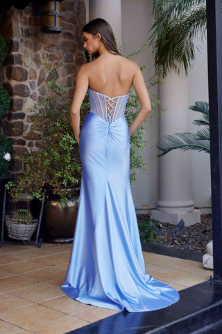 Nox Anabel A1737 Strapless Fitted Stretch Satin Prom Gown