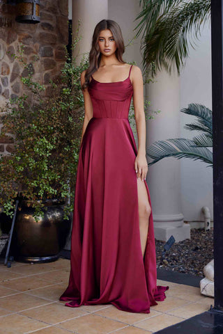 Nox Anabel A1744 Elegant Stretch Satin A-Line Evening Dress