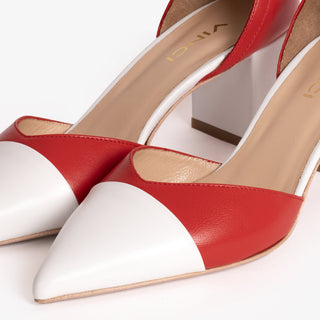 The Noella Red Leather Women Sandal - Glamourous Grace