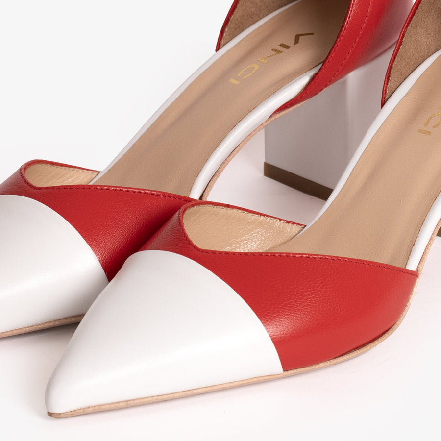 The Noella Red Leather Women Sandal - Glamourous Grace