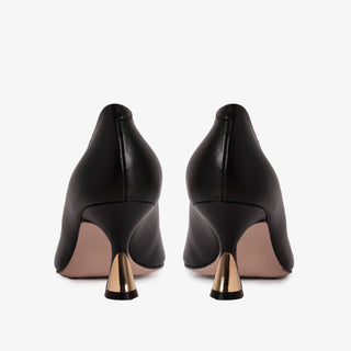 The Brunello Black Leather Pump Women Shoe - Glamourous Grace LLC