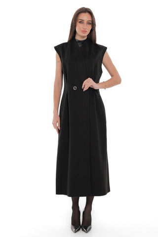 Eileen Cashmere Blend Longline Vest in Black