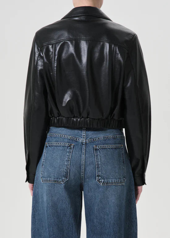 Shoreditch Ski Club x AGOLDE Essie Recycled Leather Cropped Jacket - Glamourous Grace