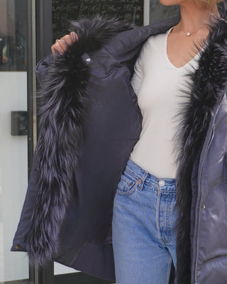 Orchid Genuine Fur Trim Down Parka