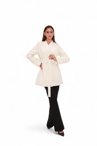 Opera Cashmere Blend Overcoat in White