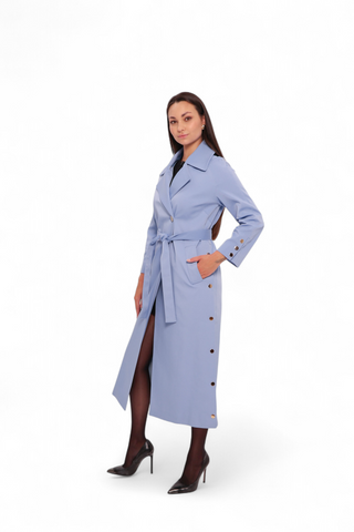 Jackie Trench Coat in Sky Blue