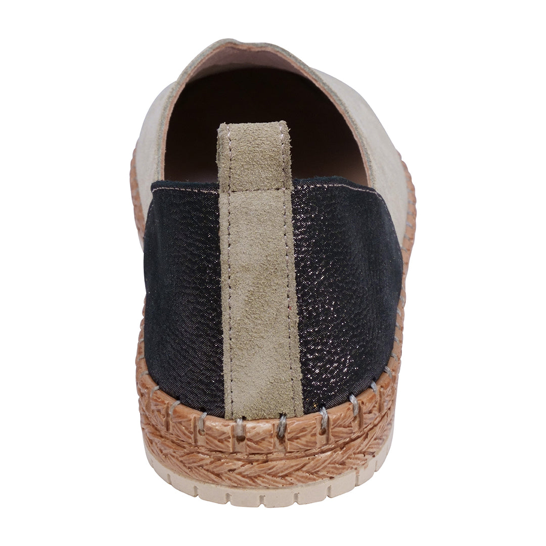 Paisley Tan Two Tone Suede Slip on Flats - Glamourous Grace
