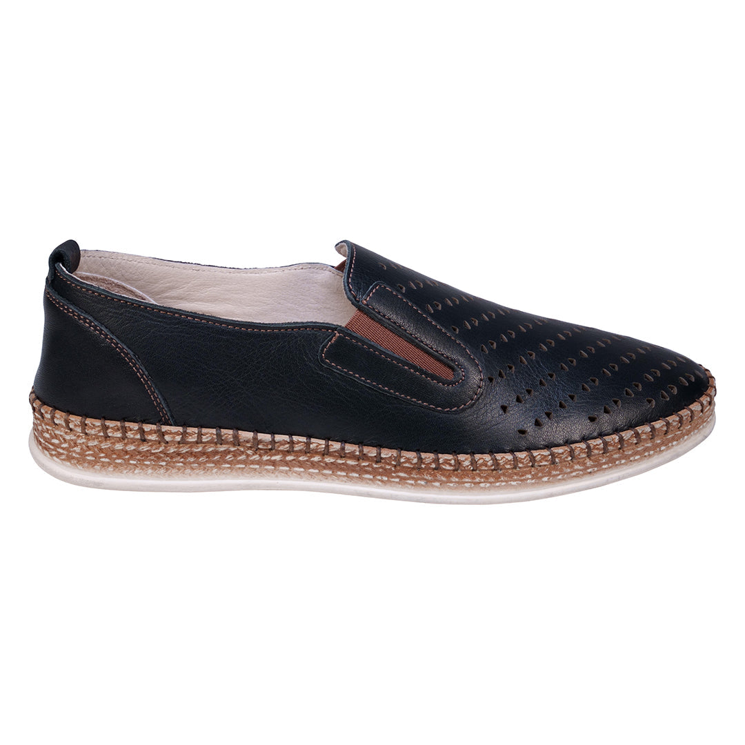 Amillie Black Perforated Leather Flats - Glamourous Grace