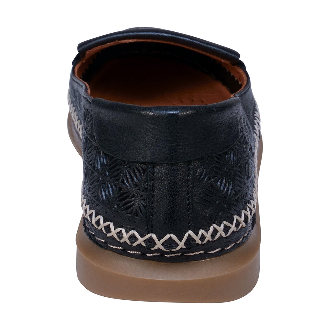 Ginger Black Perforated Leather Flats - Glamourous Grace