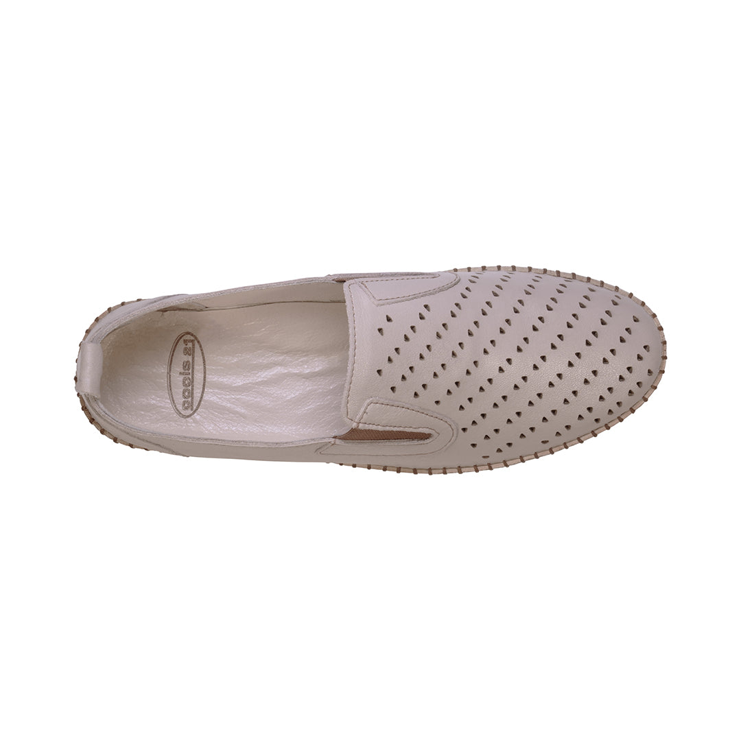 Amillie Ice Perforated Leather Flats - Glamourous Grace