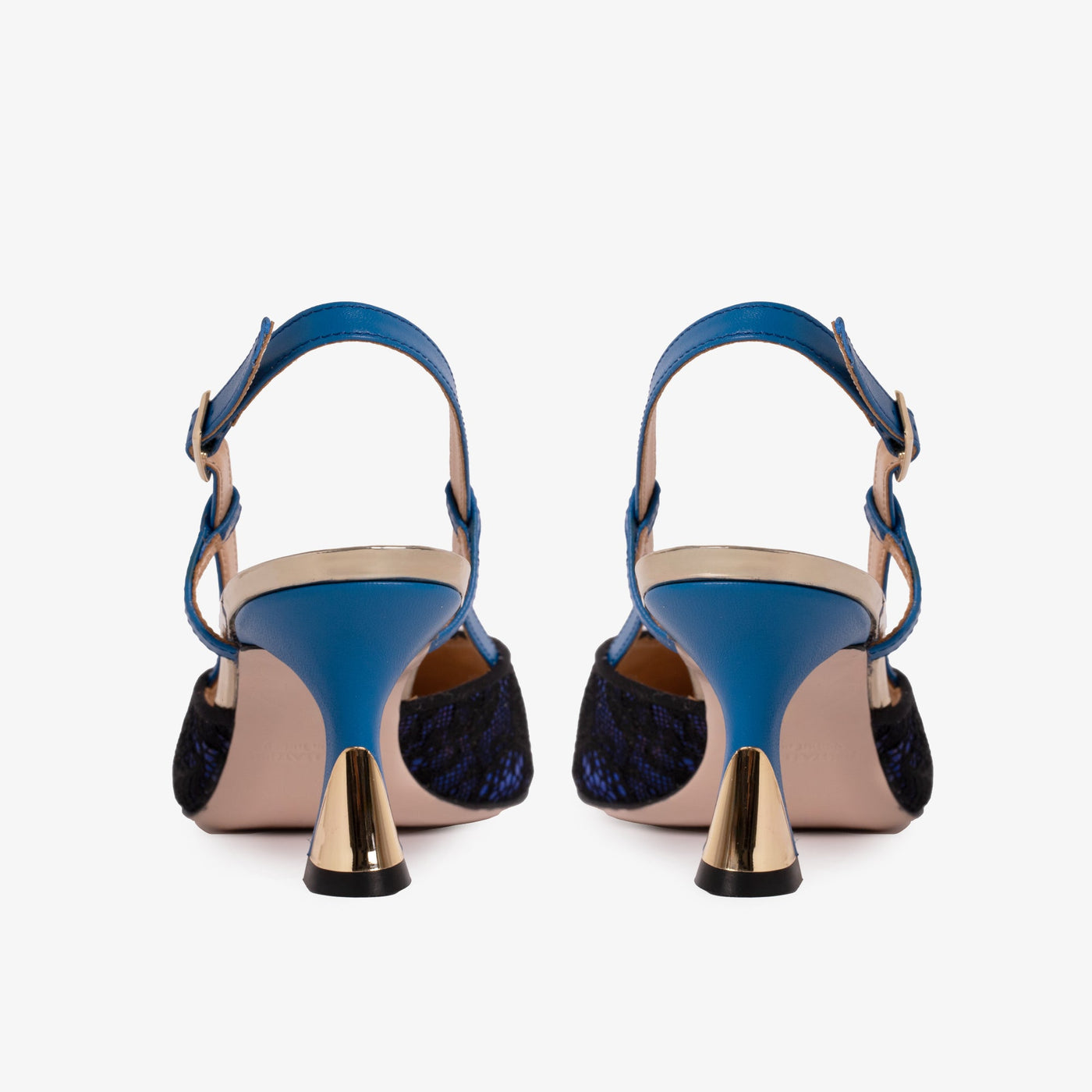 The Bali Sax Blue Leather Slingback Women Sandal - Glamourous Grace