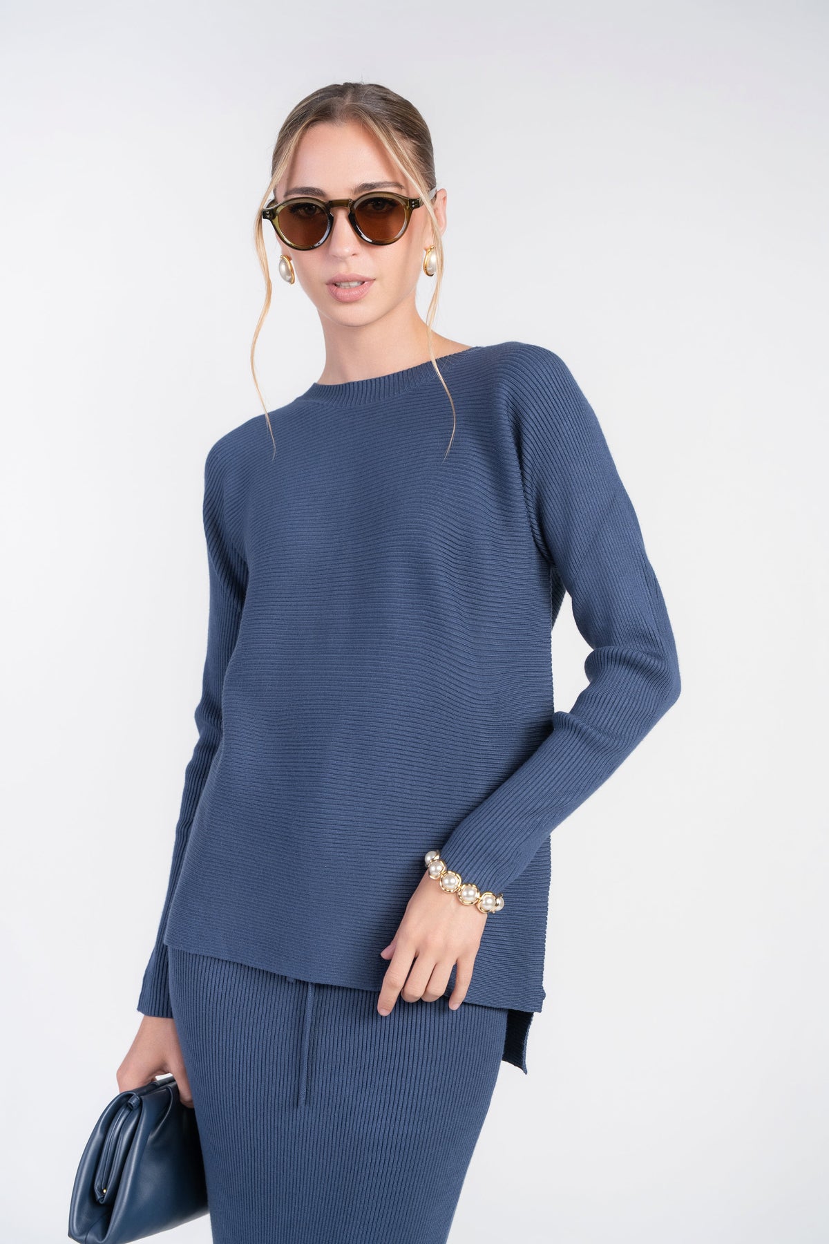 Sweater Rib Top- Moonbeam