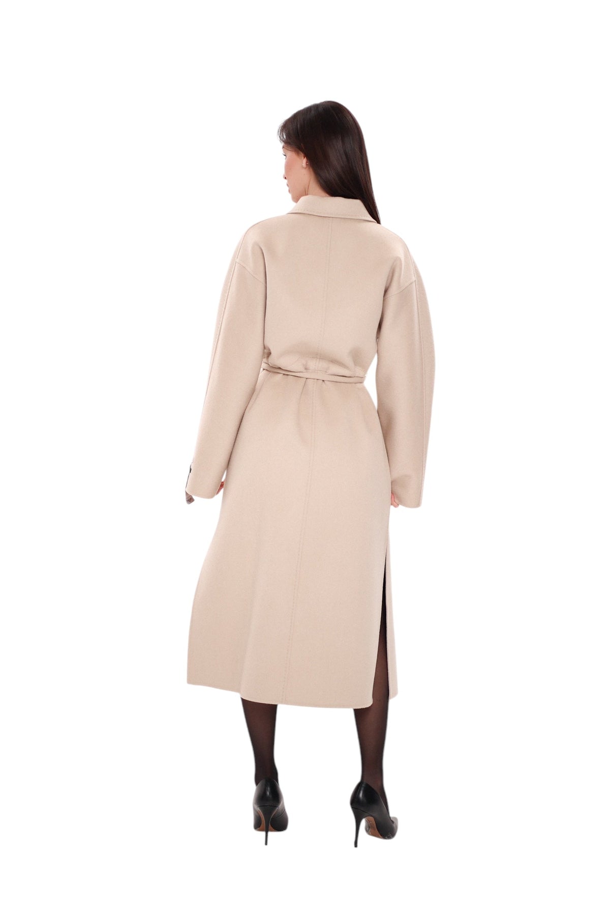 Margaret Premium Lana Wool Cashmere Coat in Royal Creme