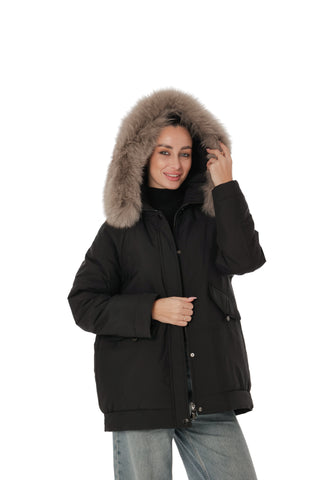 Genuine Polar Fox Trim Coat