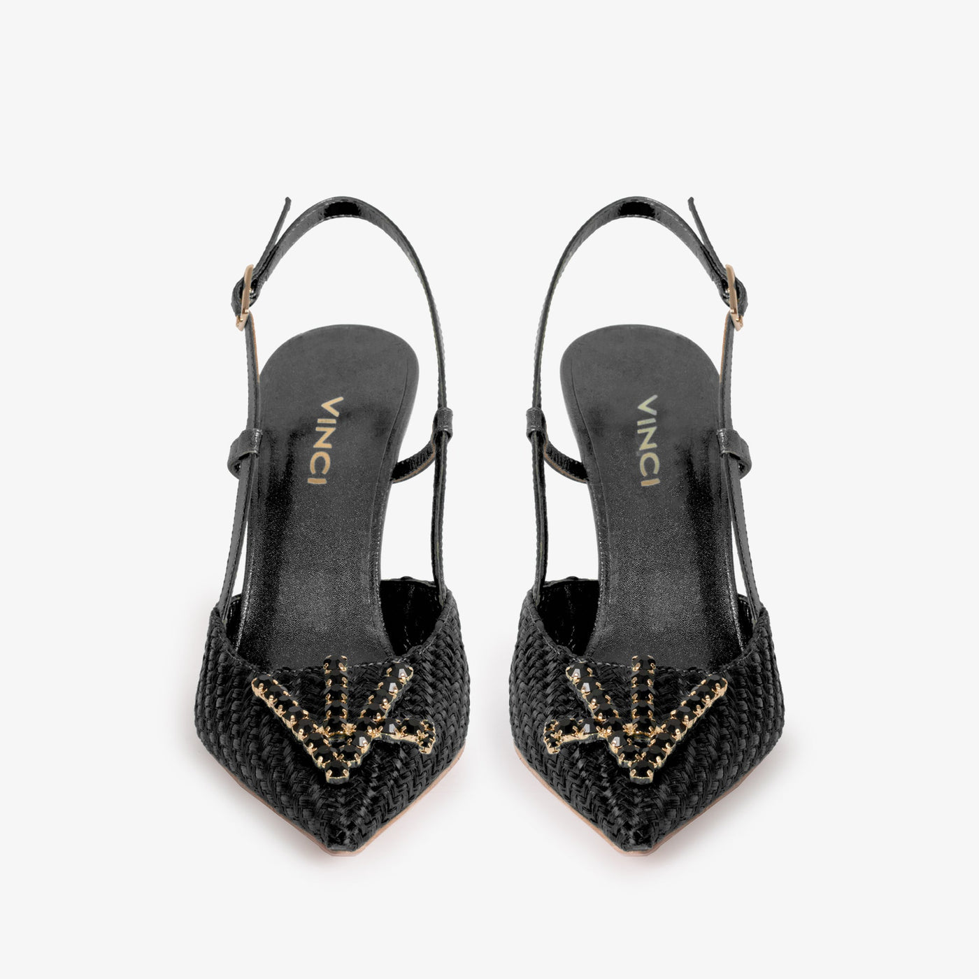 The Luna Black Leather Slingback Women Sandal - Glamourous Grace