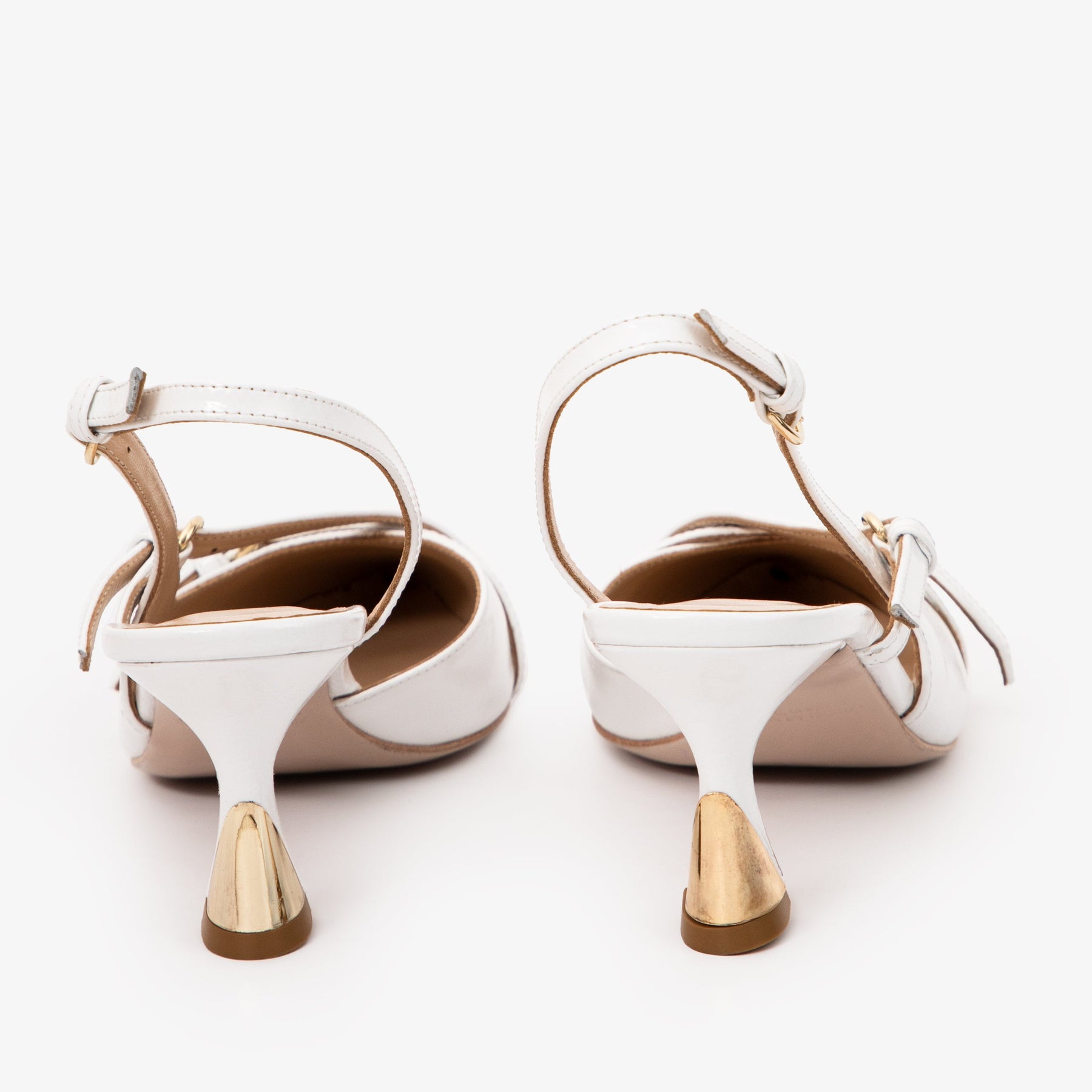 The Atlantic White Leather Slingback Women Sandal - Glamourous Grace