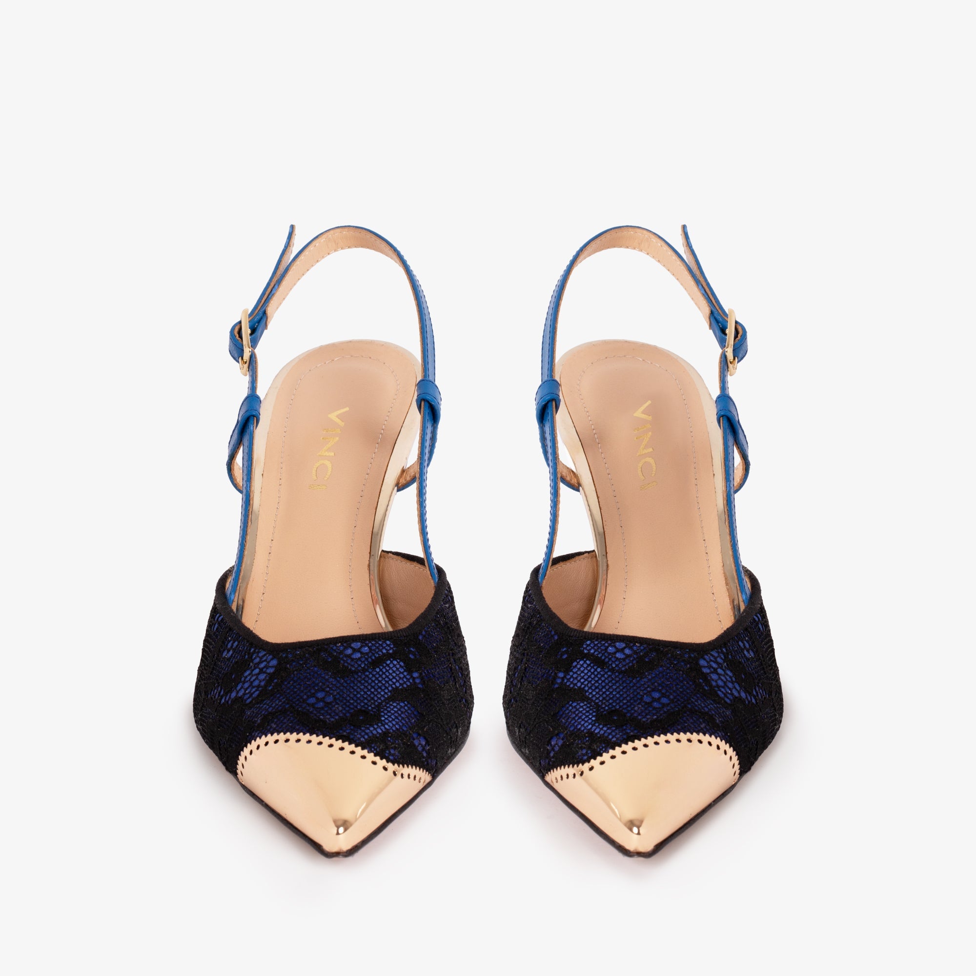 The Bali Sax Blue Leather Slingback Women Sandal - Glamourous Grace