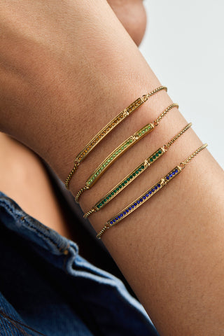 September Everyday Birthstone Pave Bolo Bracelet
