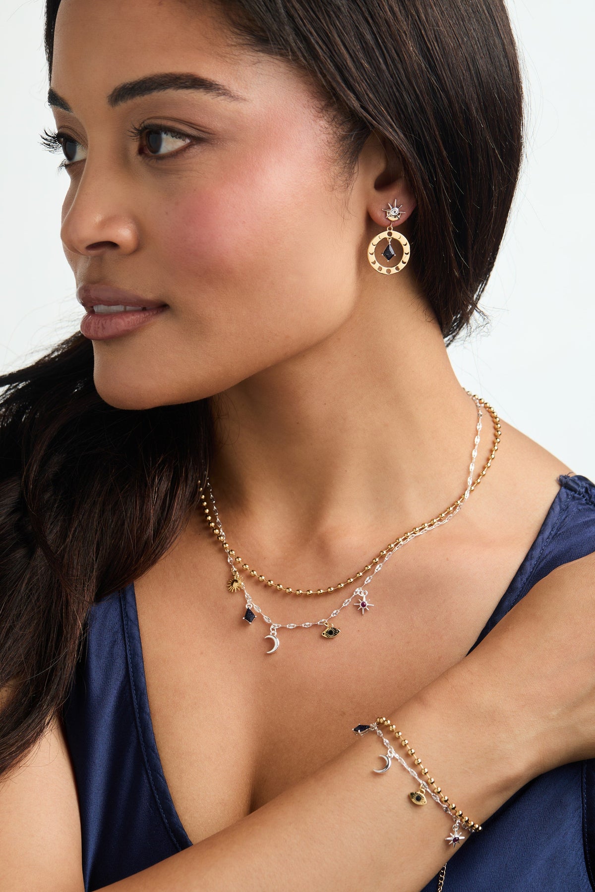 Moon Magic 2 Row Charm Necklace