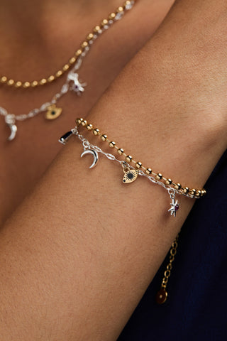 Moon Magic 2 Row Charm Bracelet