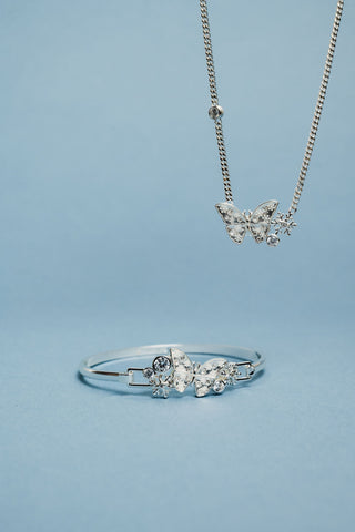 Glass Butterfly Inline Necklace
