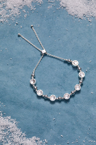 Crystal Snowflake Beaded Bolo Bracelet
