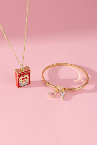 Sweethearts® ‘Soul Mate’ Heart & Key Tension Bangle
