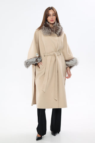 Saga®Furs Silver Fox Wool Cashmere Coat