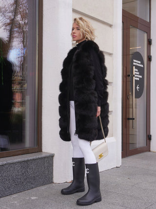 Genuine Polar Fox Fur Vest 90 cm