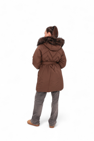 Genuine Fur Trim Down Fill Coat