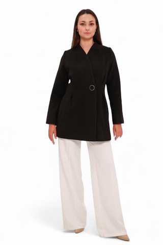 Opera Cashmere Blend Overcoat in Black