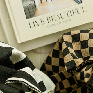 The Classic Checkered Brown Handbag - Glamourous Grace