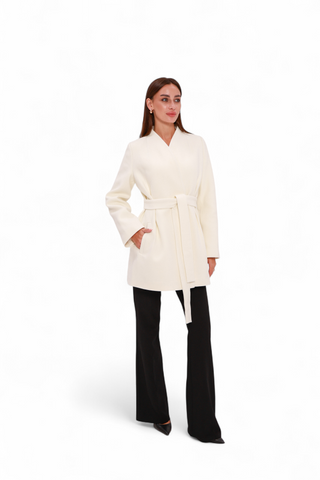 Opera Cashmere Blend Overcoat in White