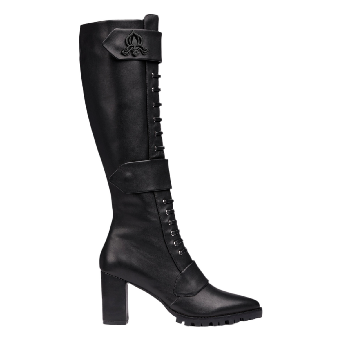 Michaela V Aspen Marta Black Leather Boots - Glamourous Grace