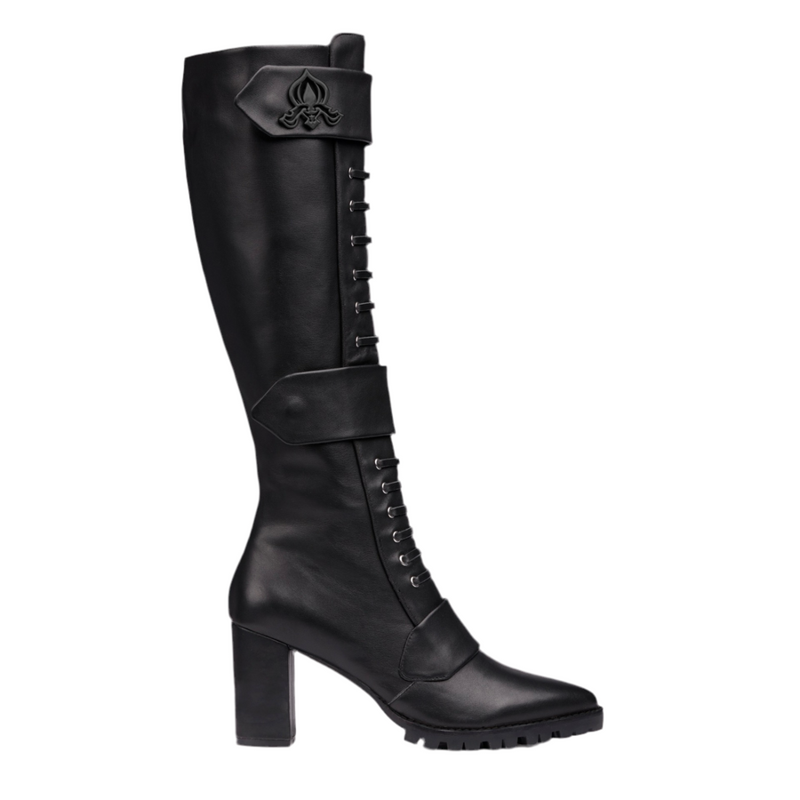 Michaela V Aspen Marta Black Leather Boots