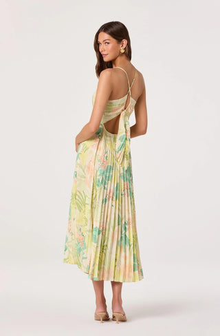 Blythe Green Peach Tropical Dress - Glamourous Grace