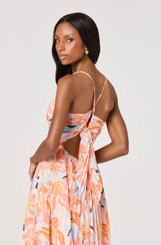 Blythe Orange Blue Floral Dress - Glamourous Grace