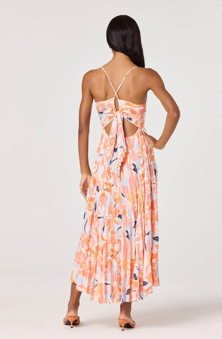 Blythe Orange Blue Floral Dress - Glamourous Grace