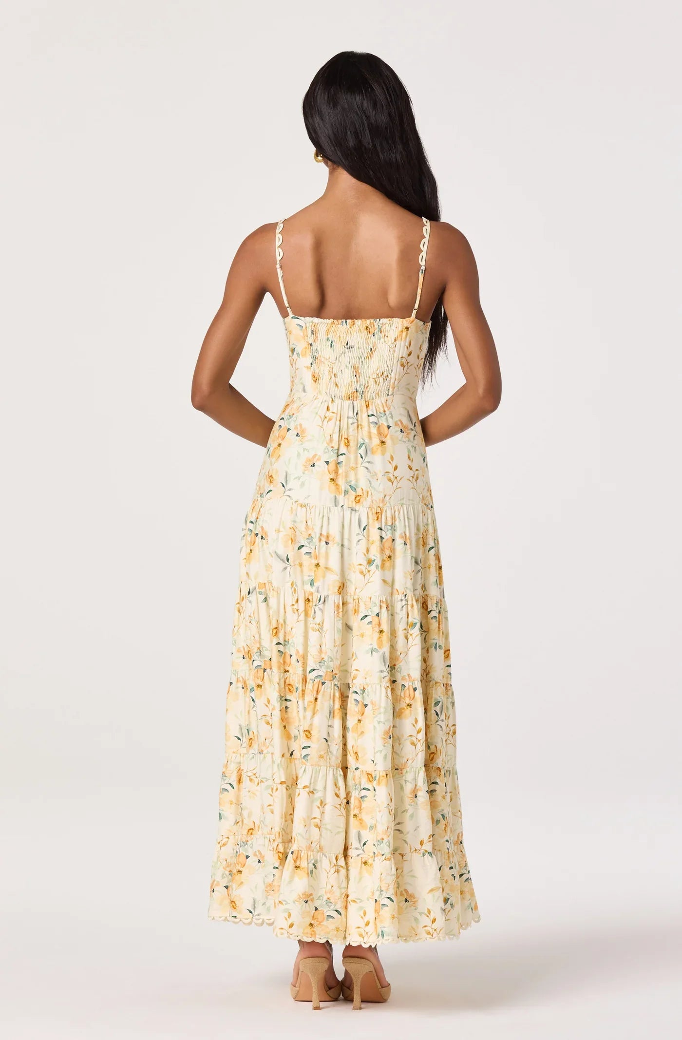 Tazia Yellow Cream Floral Dress