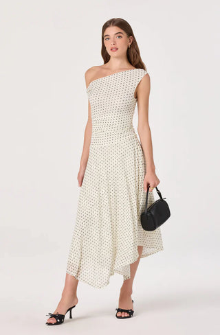 Ciarra Ivory Polka Dot Dress - Glamourous Grace