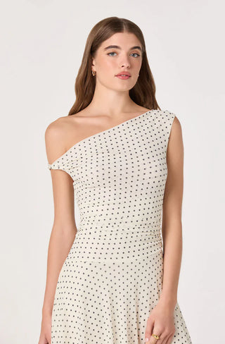 Ciarra Ivory Polka Dot Dress - Glamourous Grace