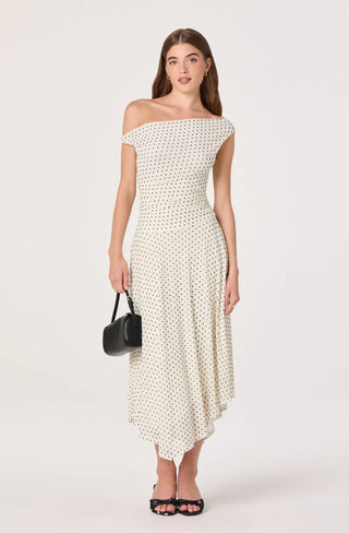 Ciarra Ivory Polka Dot Dress - Glamourous Grace