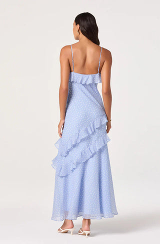 Amiya Blue Polka Dot Dress - Glamourous Grace