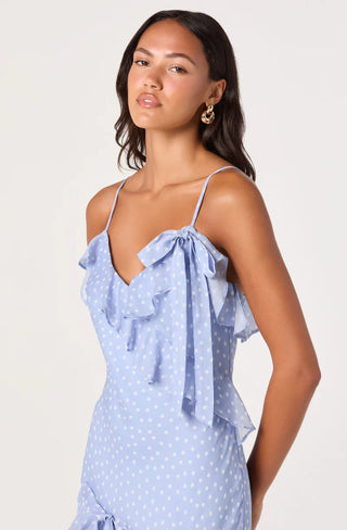Amiya Blue Polka Dot Dress - Glamourous Grace