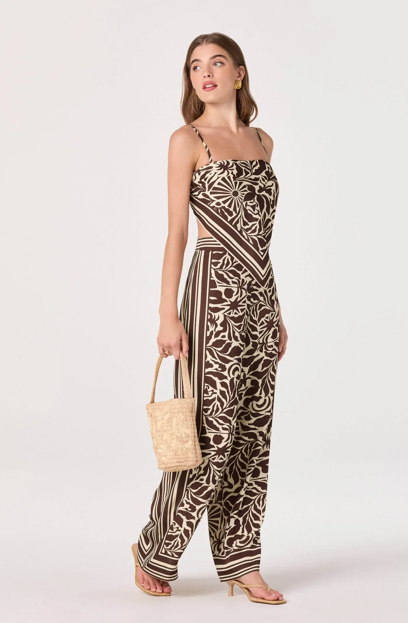 Eva Brown Tropical Pants