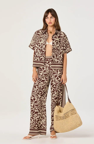 Eva Brown Tropical Pants
